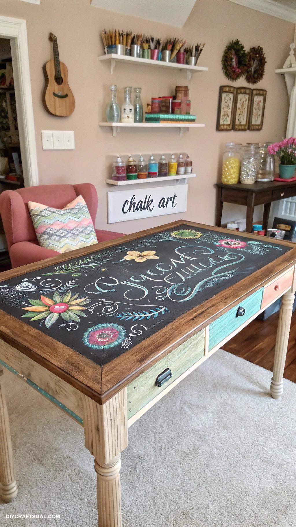 table top painting ideas Chalkboard paint for reversible table