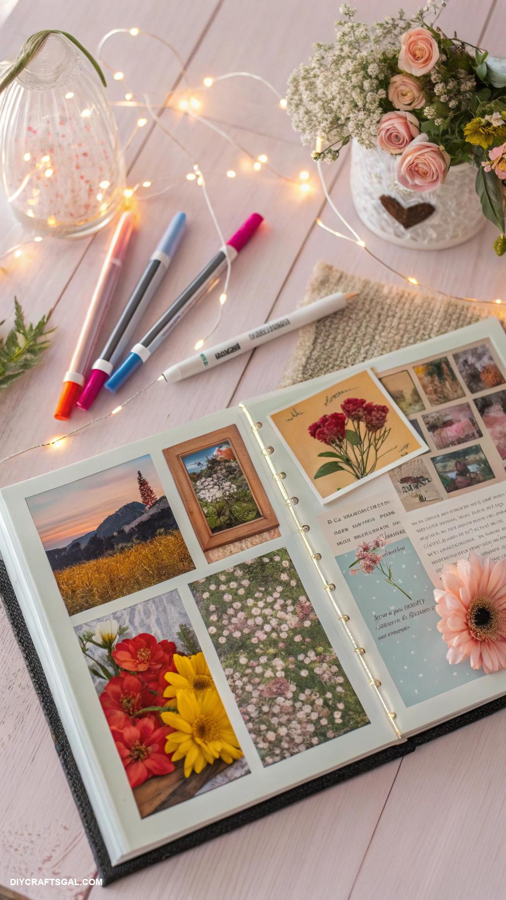 table top painting ideas Photographic collage under glass surface