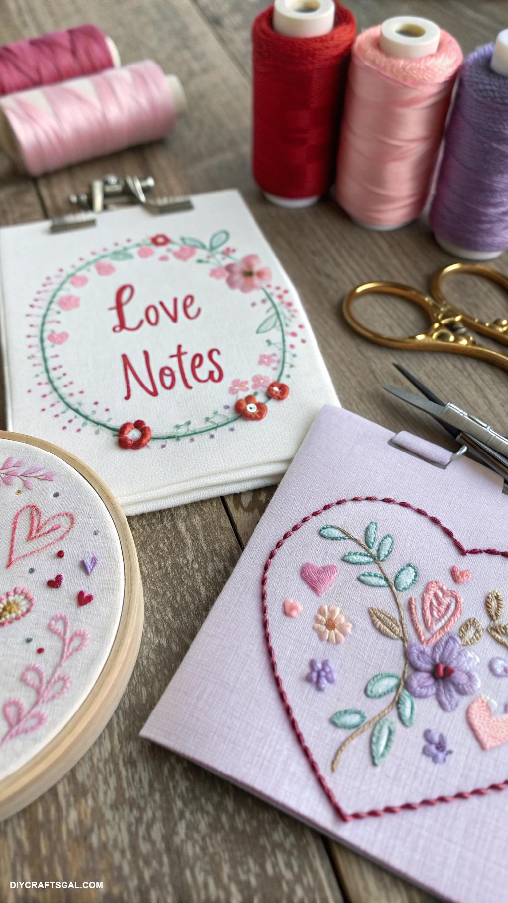 valentines day crafts Custom hand stitched love notes