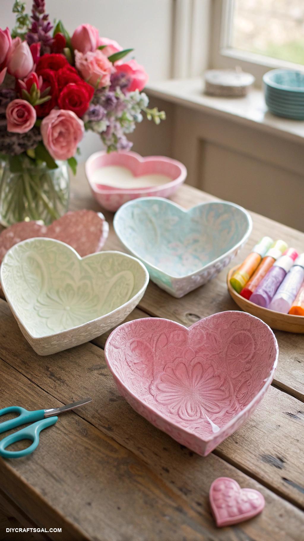 valentines day crafts Heart shaped paper mychy bowls