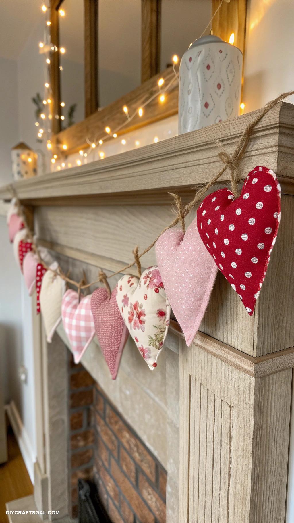 valentines day crafts Heartfelt fabric garland