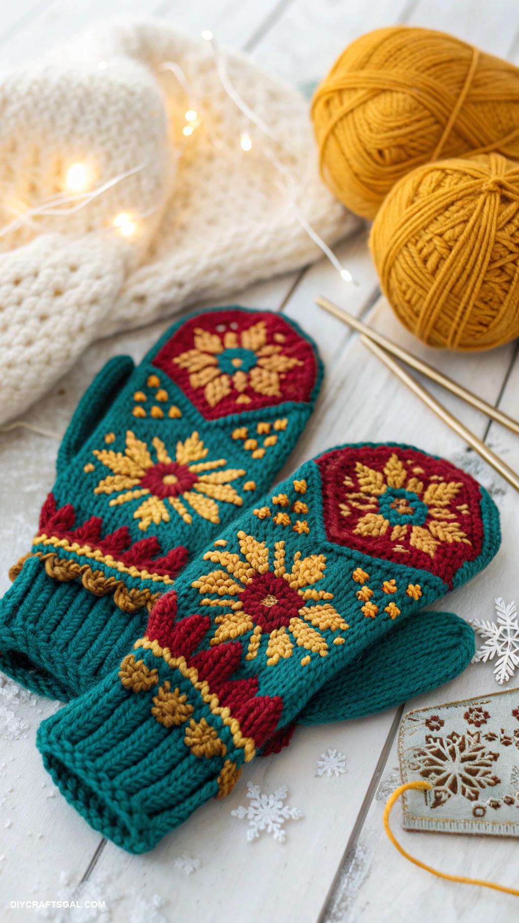 winter crochet projects Cozy crochet mittens with colorful patterns