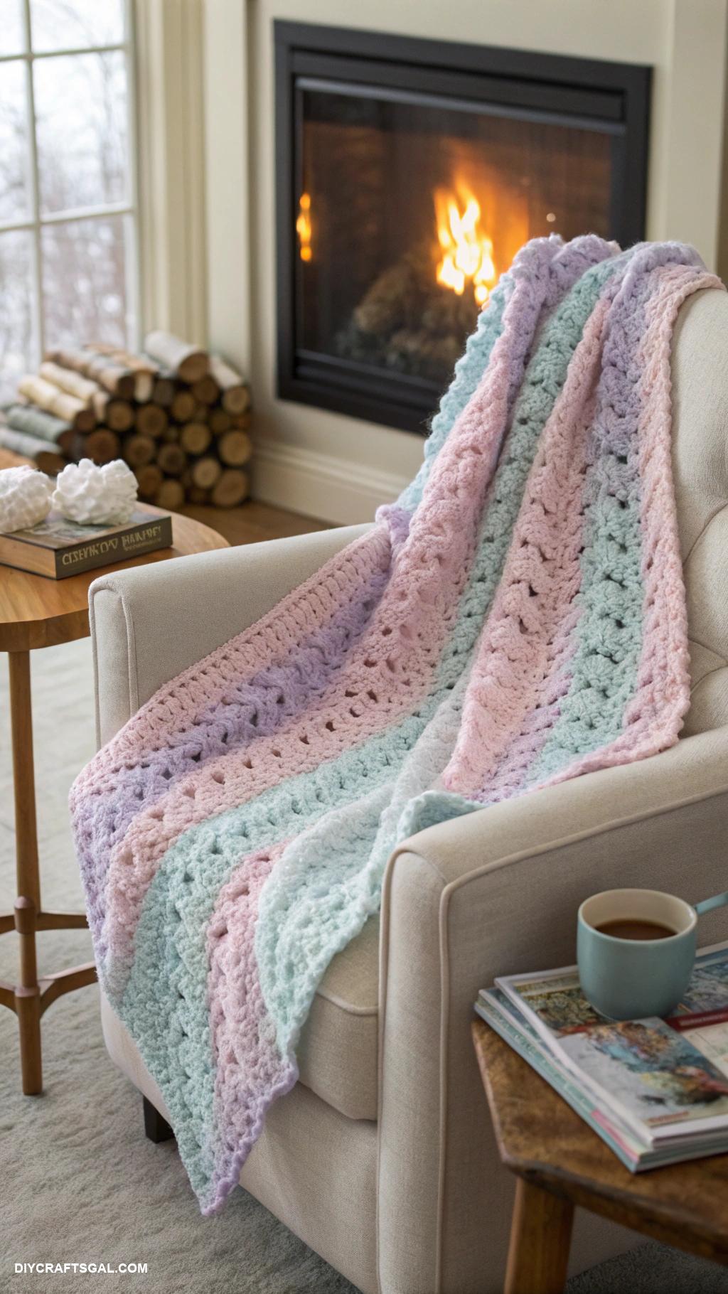 winter crochet projects Fuzzy crochet blanket for snuggling