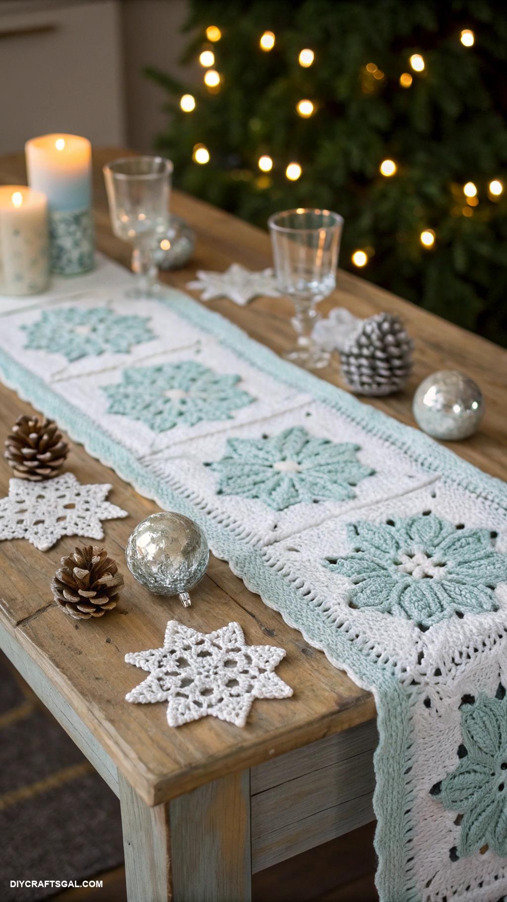 winter crochet projects Holiday themed crochet table runners