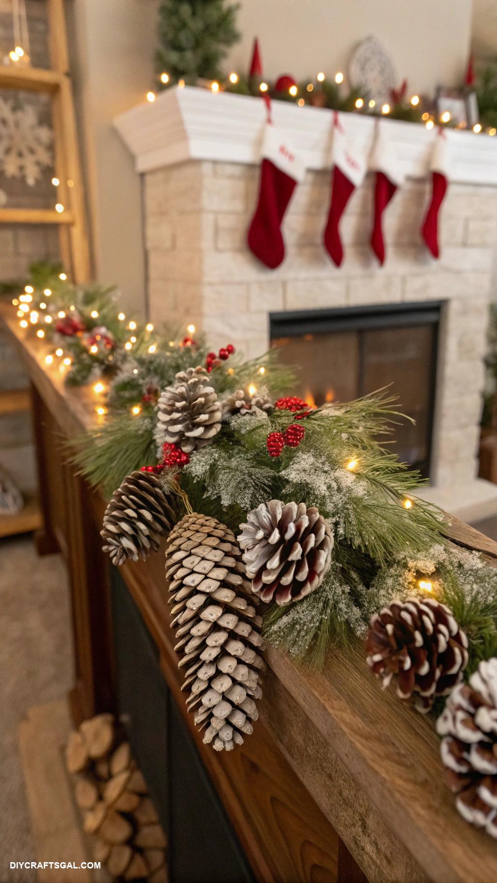 winter pinecone crafts Pinecone garland for festive decoration