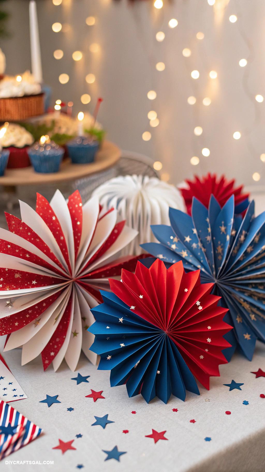 4th of july crafts DIY fireworks using colored paper explosions