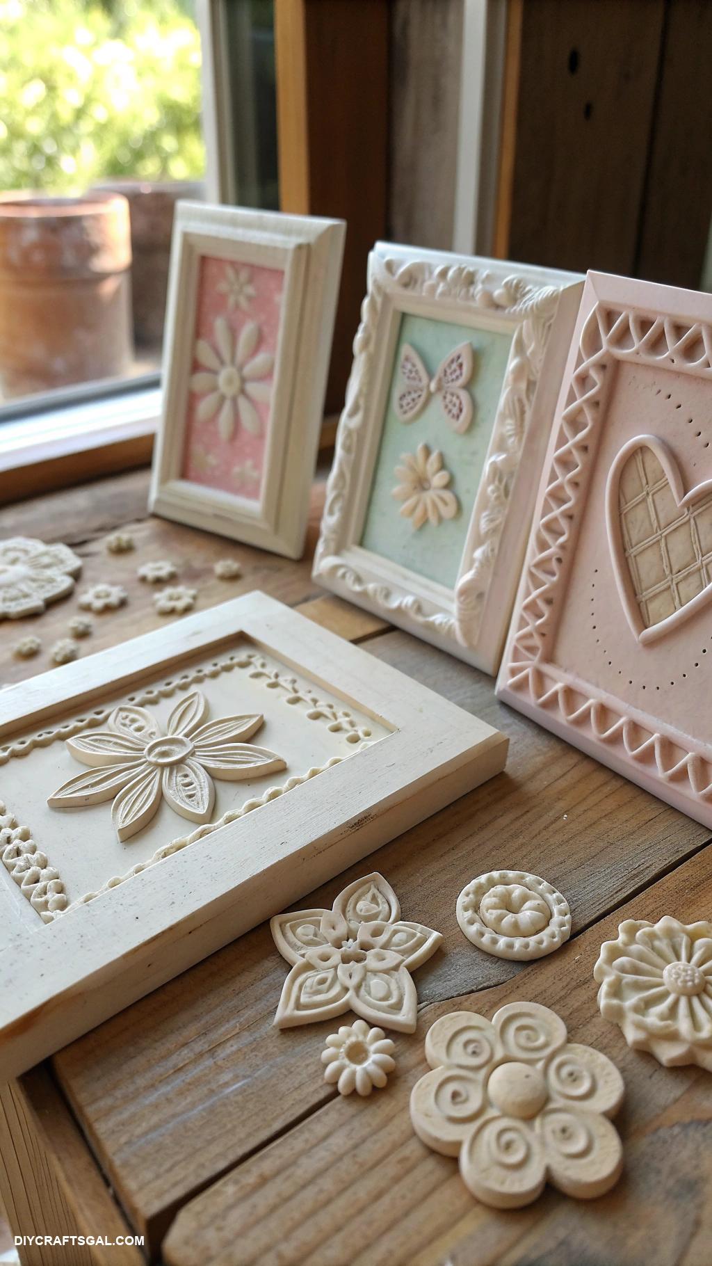 air dry clay projects Creative photo frame embellishments