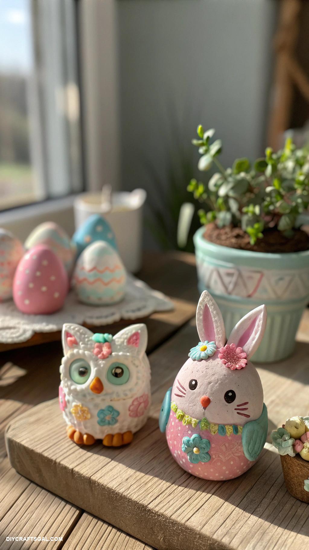 air dry clay projects Miniature animal sculptures for decor