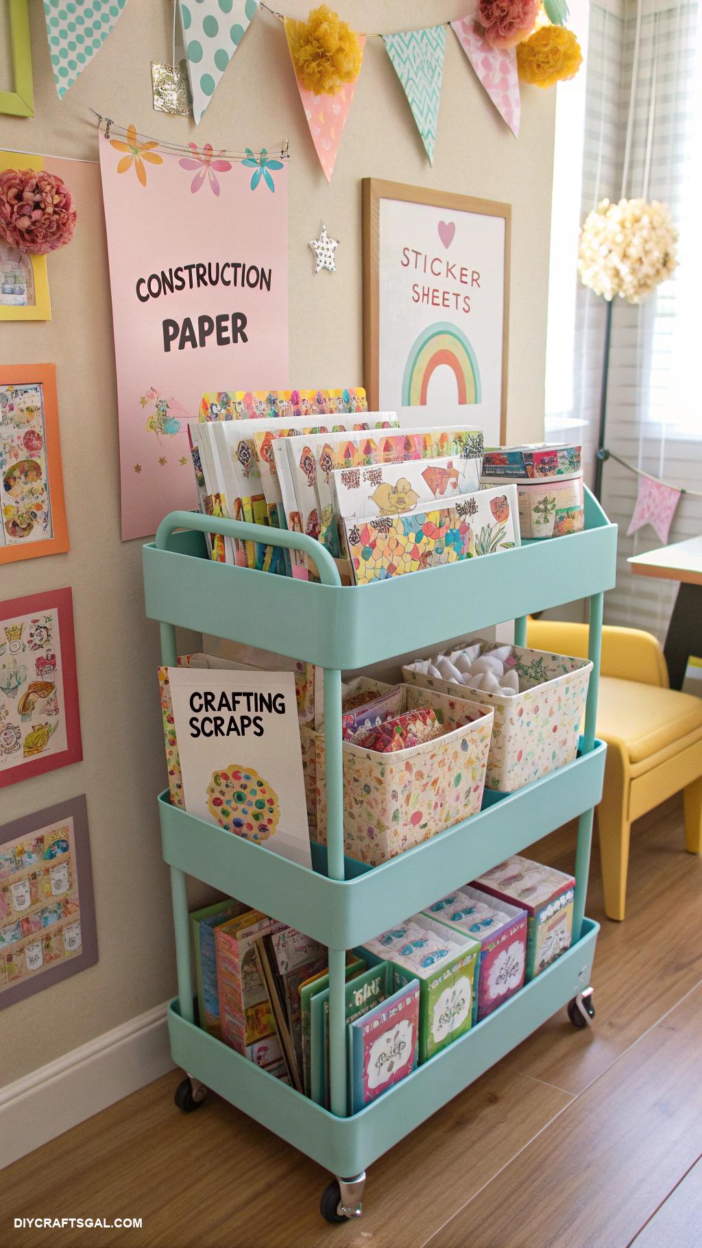 art cart organization for kids Cereal box organizers for paper