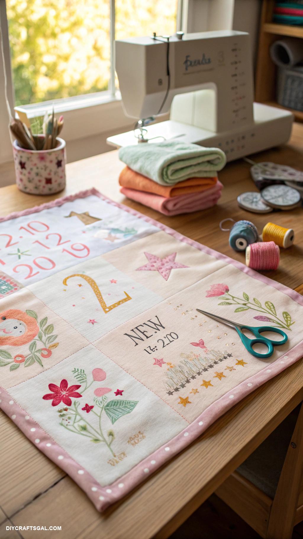 diy baby shower gifts Custom baby milestone blanket sewing pattern