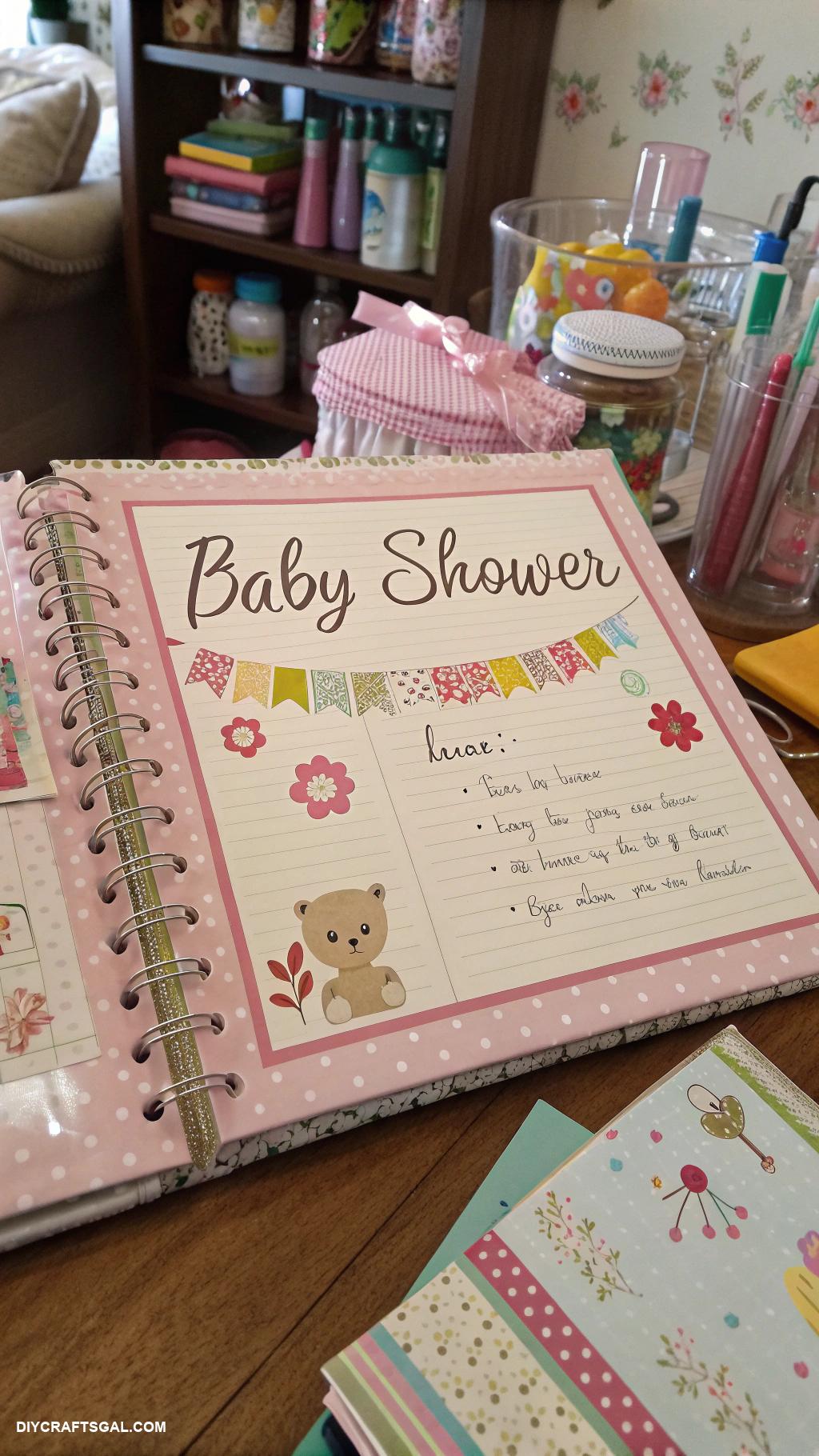 diy baby shower gifts DIY baby shower scrapbook for guests wishes