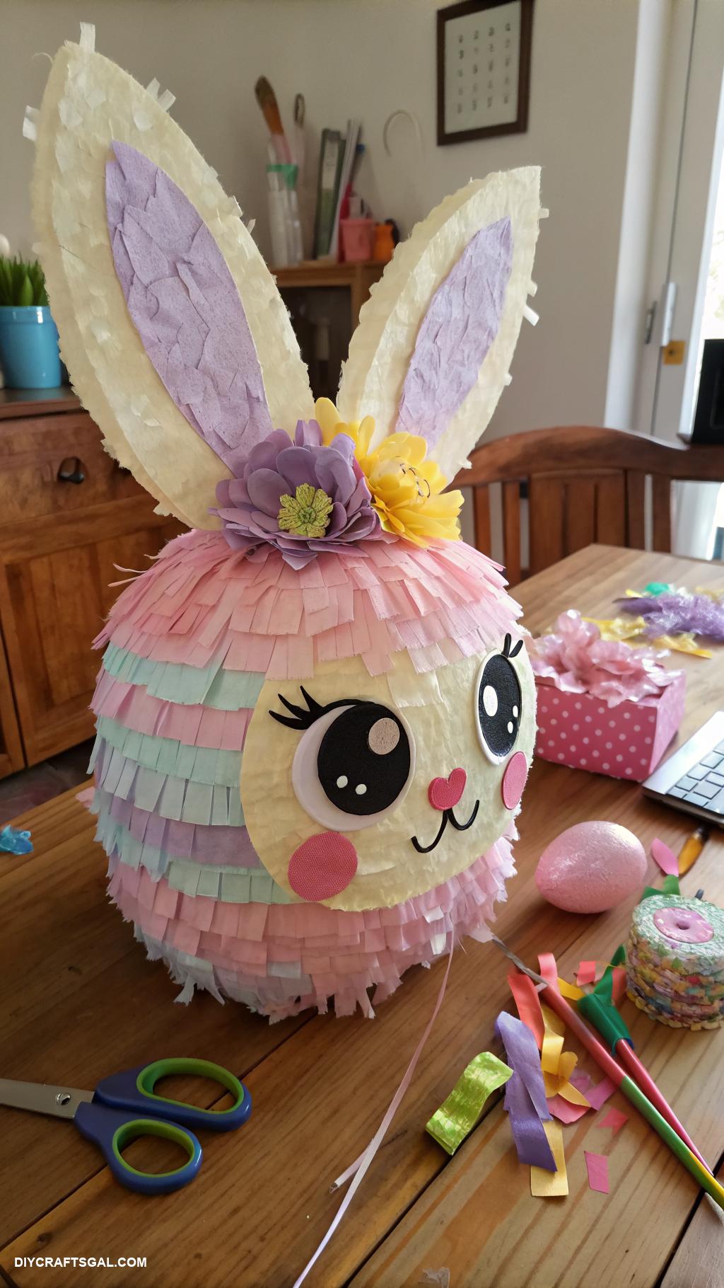 diy easter decorations Paper mache bunny piyata for fun