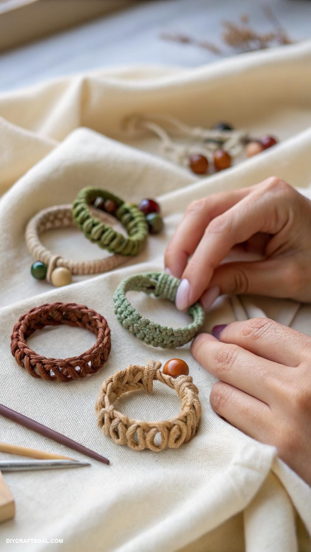 diy rings ideas Macramy knotted rings