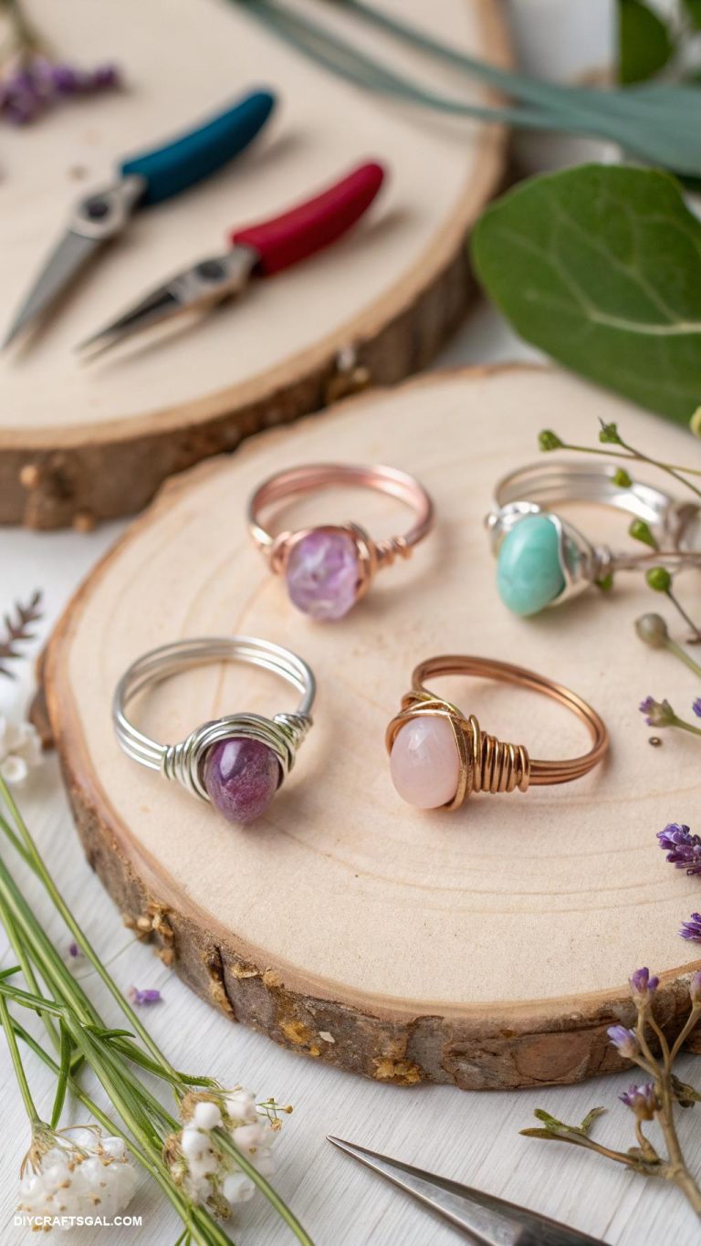 diy rings ideas Wire wrapped gemstone rings