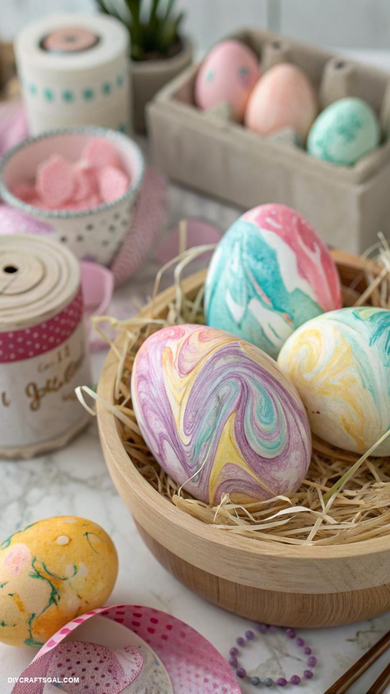 easter egg decorating ideas Marble effect using shaving cream technique