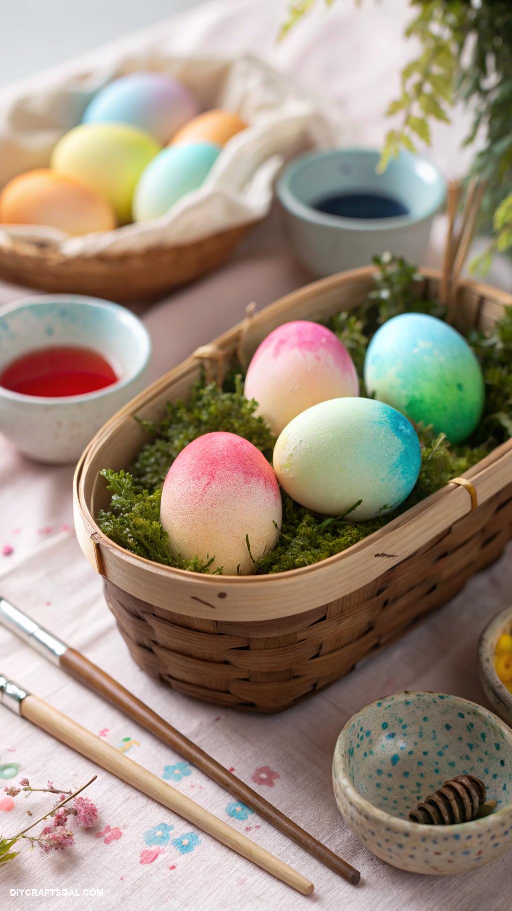 easter egg decorating ideas Ombre dye using food coloring