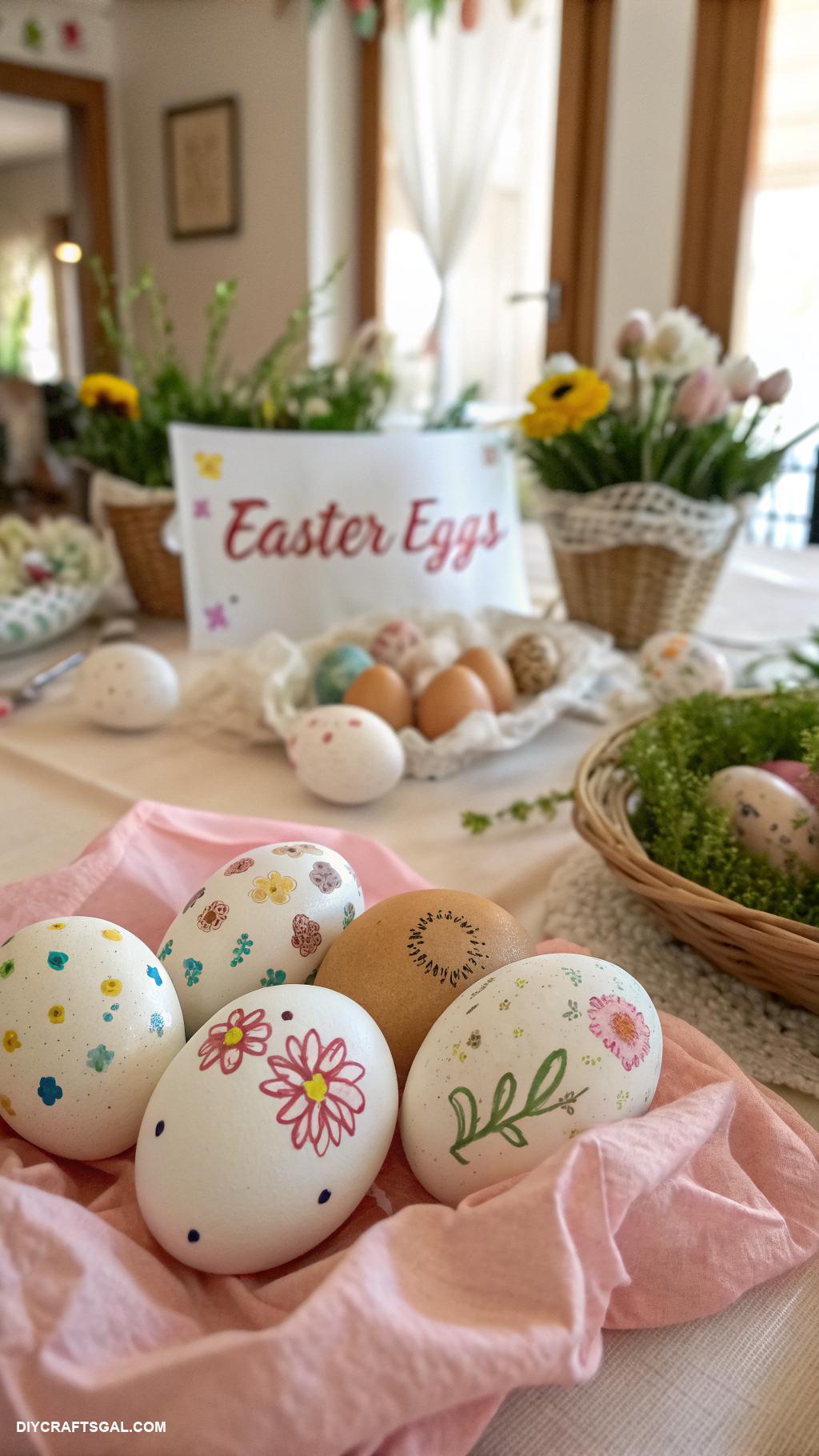 easter egg decorating ideas Personalized names using stickers or markers