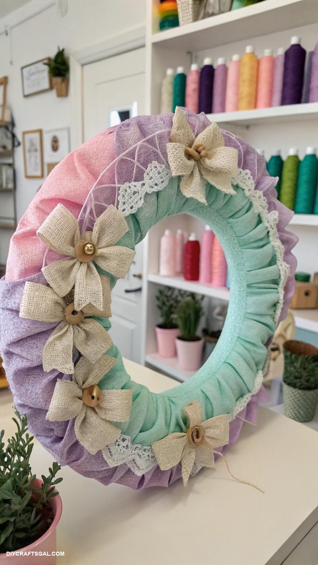 fabric crafts No sew fabric wreaths for decoration