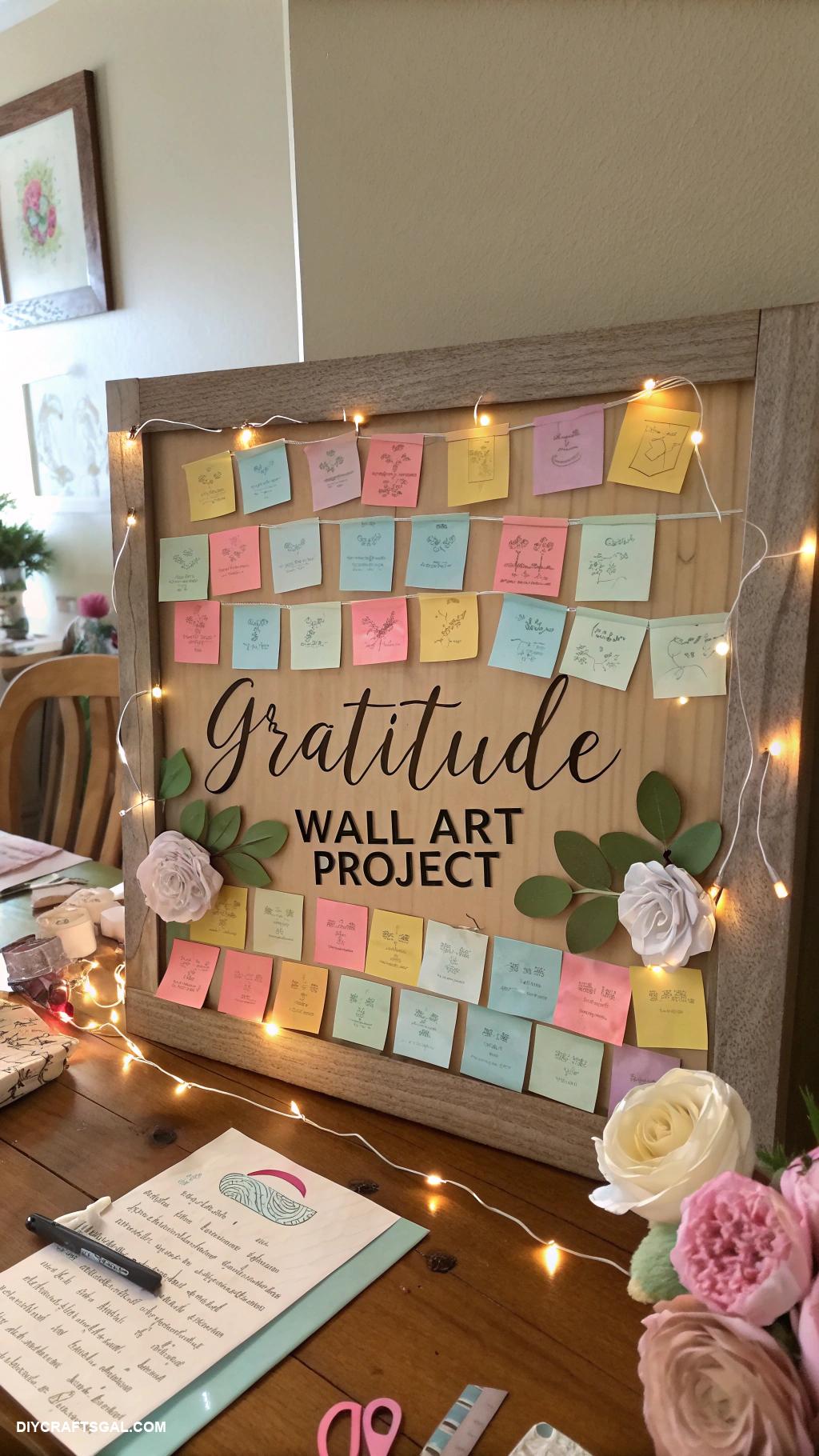 gratitude journaling ideas DIY gratitude wall art project
