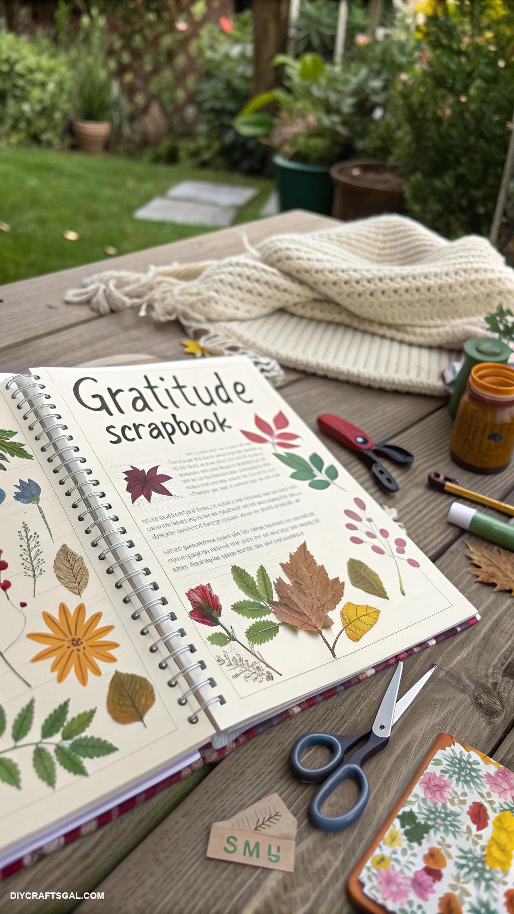 gratitude journaling ideas Nature themed gratitude scrapbook