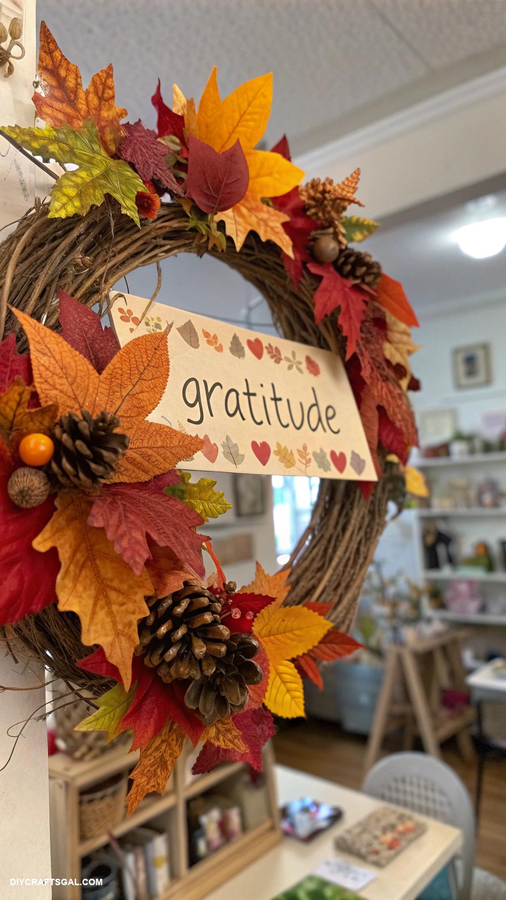 gratitude journaling ideas Seasonal gratitude wreath decoration