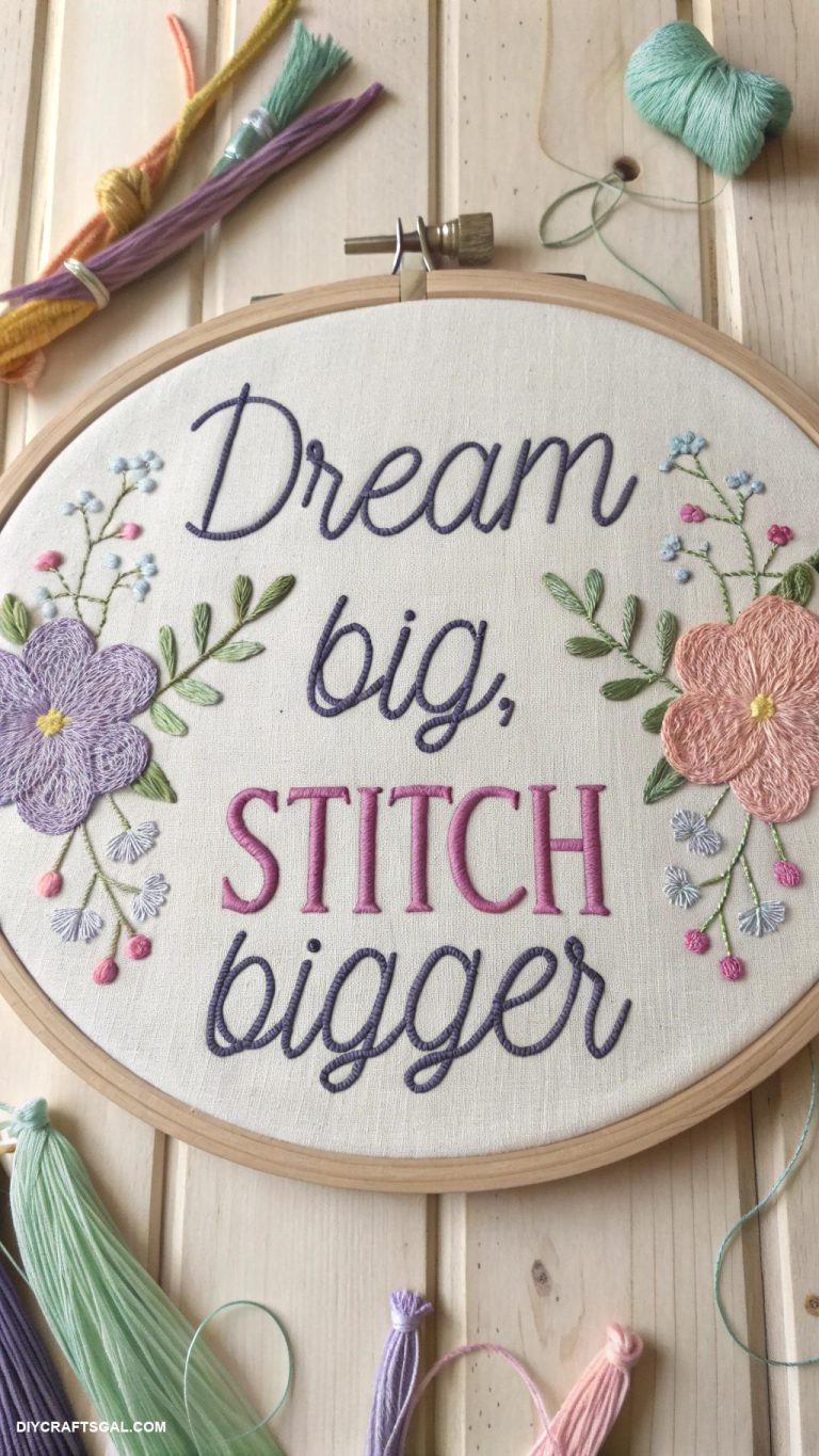 hand embroidery art ideas Inspirational quotes on wall hangings