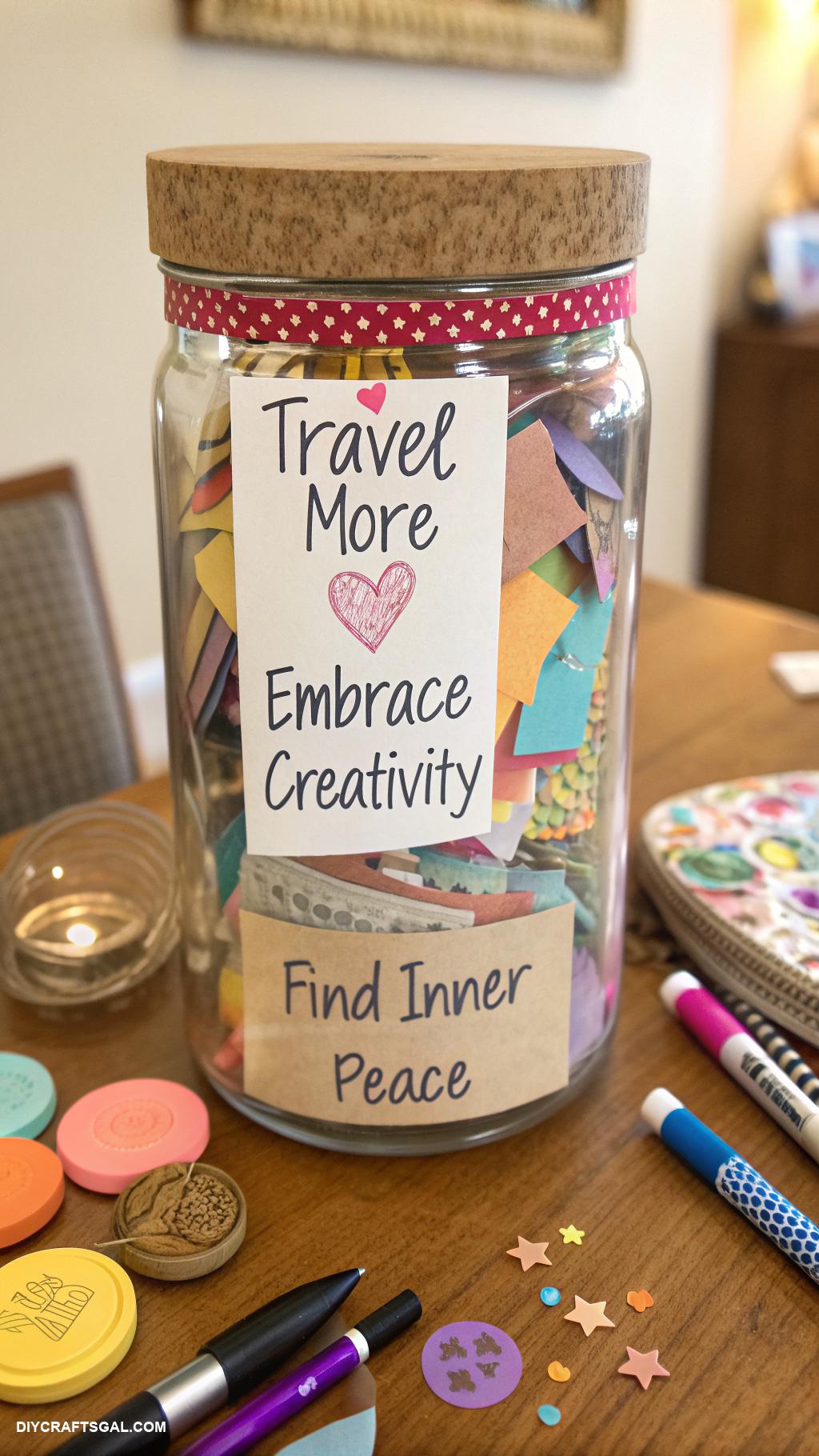 manifestation journal ideas Vision board jar with notes
