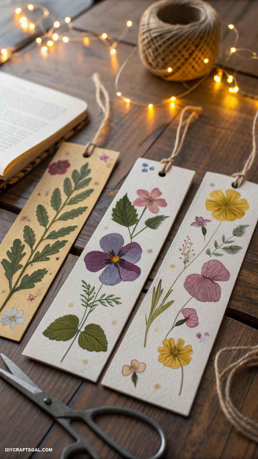 paper crafts Handmade paper bookmarks with pressed flowers
