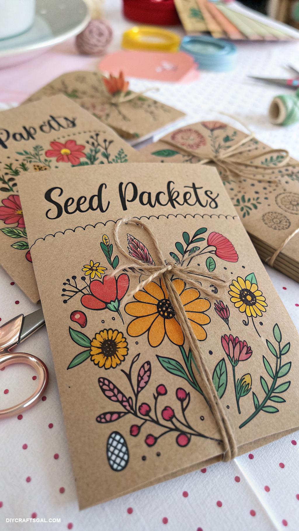 spring craft ideas to sell Handmade seed packets with personalized designs