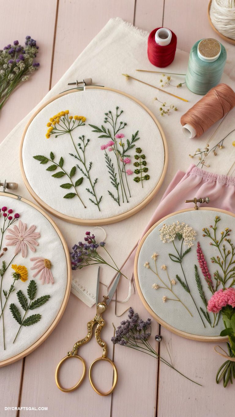 spring craft ideas to sell Nature inspired embroidery hoop wall art