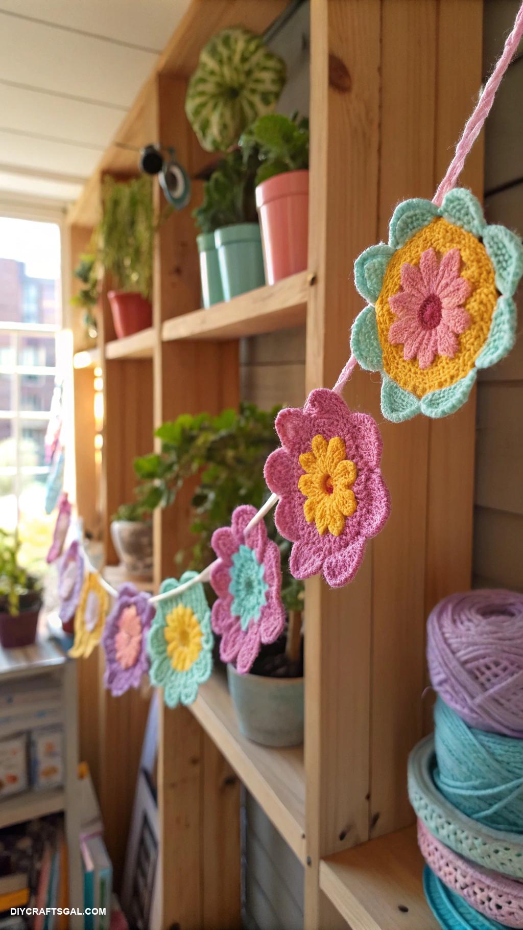spring crochet ideas Crochet flower bunting for festive decor