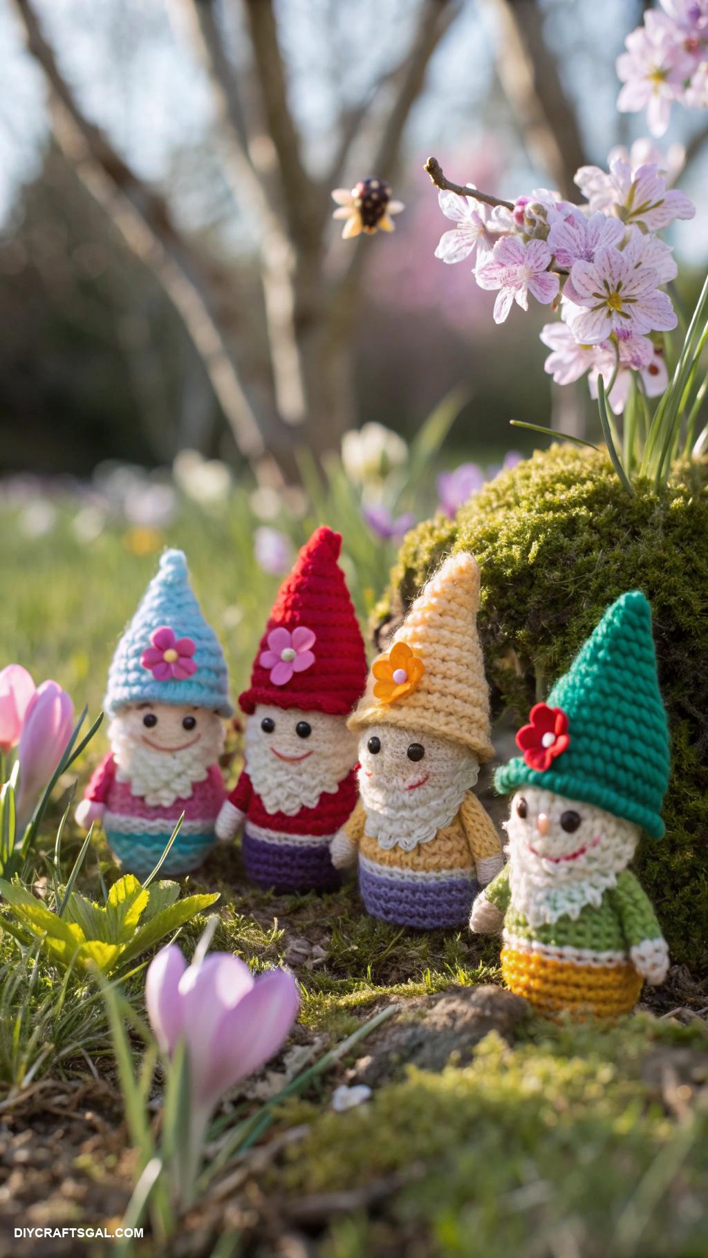 spring crochet ideas Miniature crochet garden gnomes for decoration