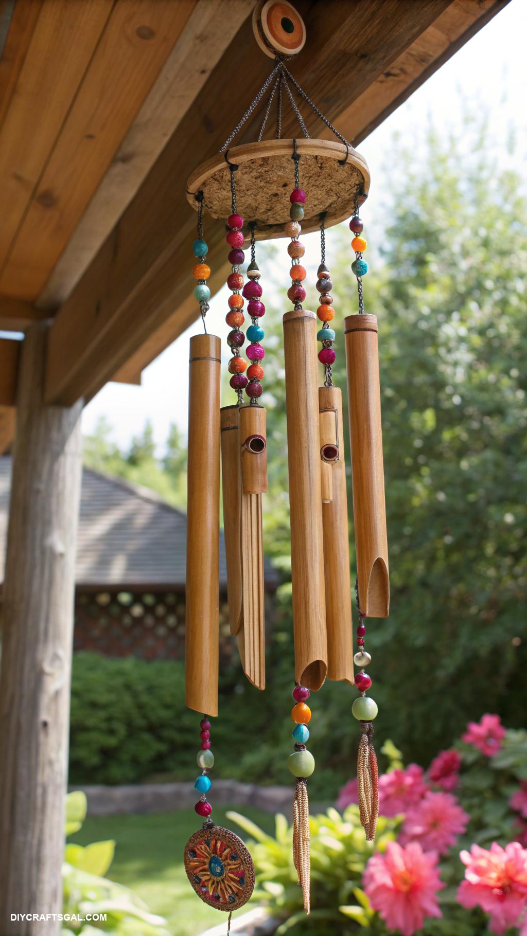 spring wood crafts to sell Bamboo wind chimes for outdoor ambiance