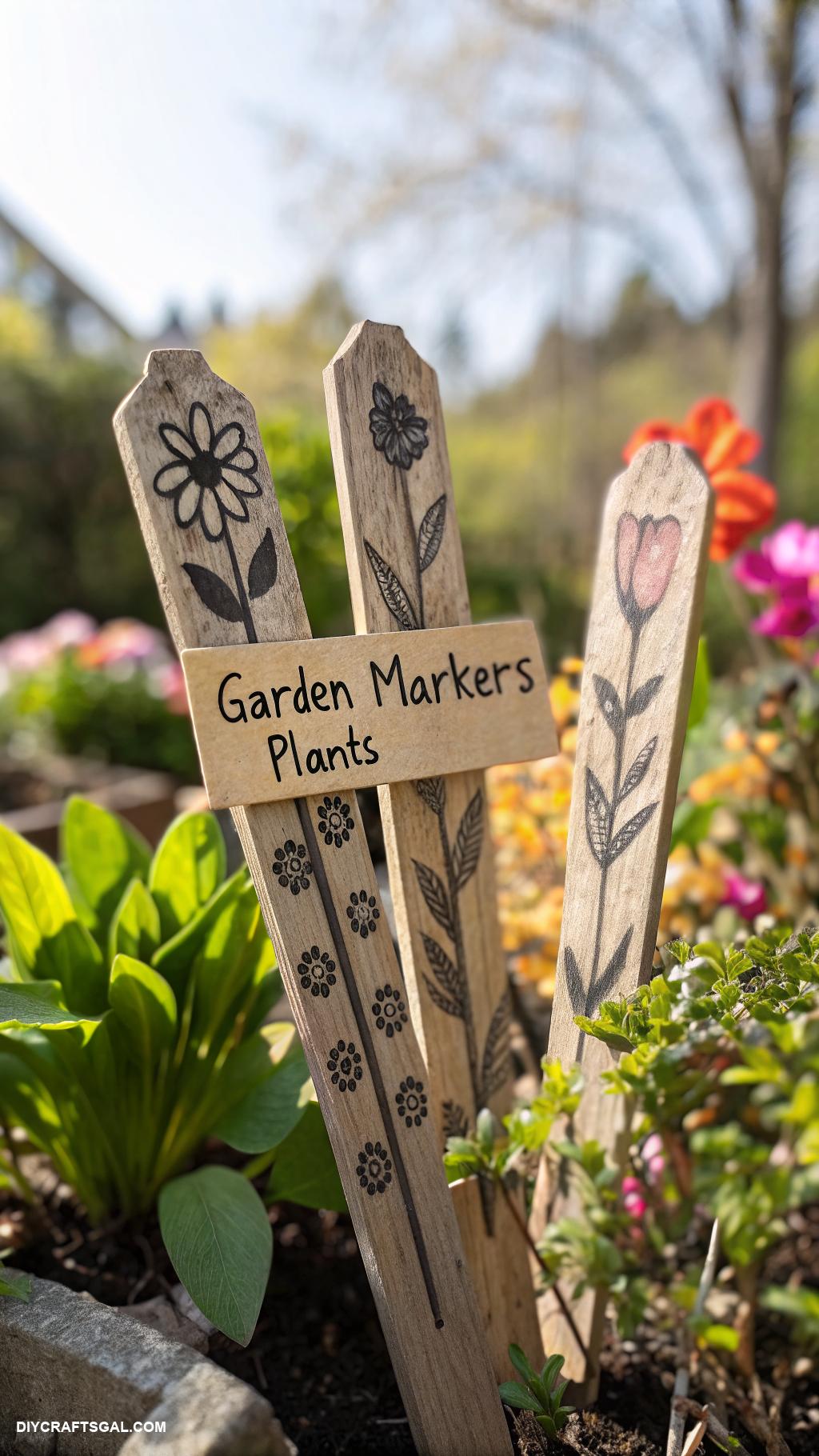 spring wood crafts to sell Rustic wooden garden markers for plants