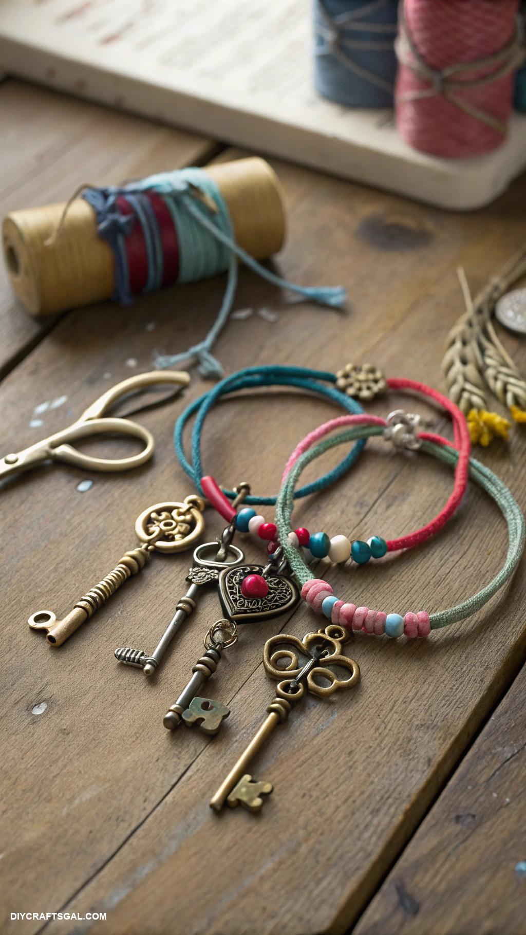 upcycle jewelry ideas Old keys transformed into stylish bracelets