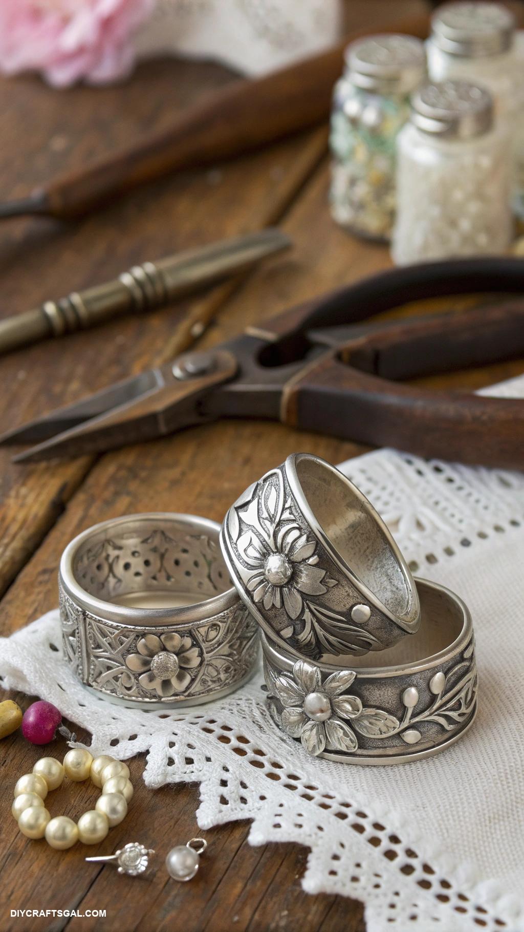 upcycle jewelry ideas Spoon rings for rustic charm