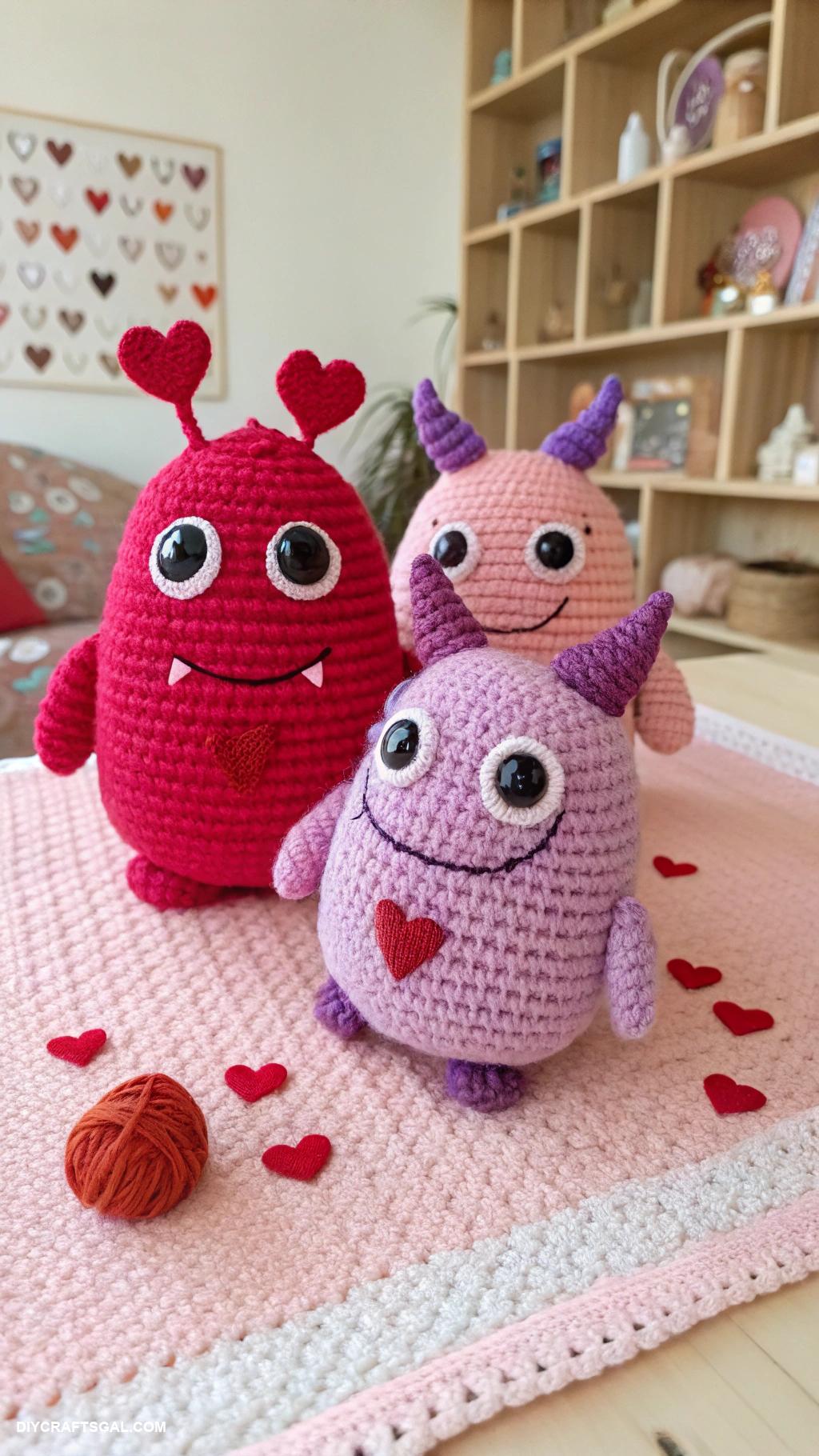 valentines day crochet ideas Cute amigurumi love monsters