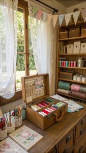 vintage craft room ideas Antique suitcases for unique storage solutions