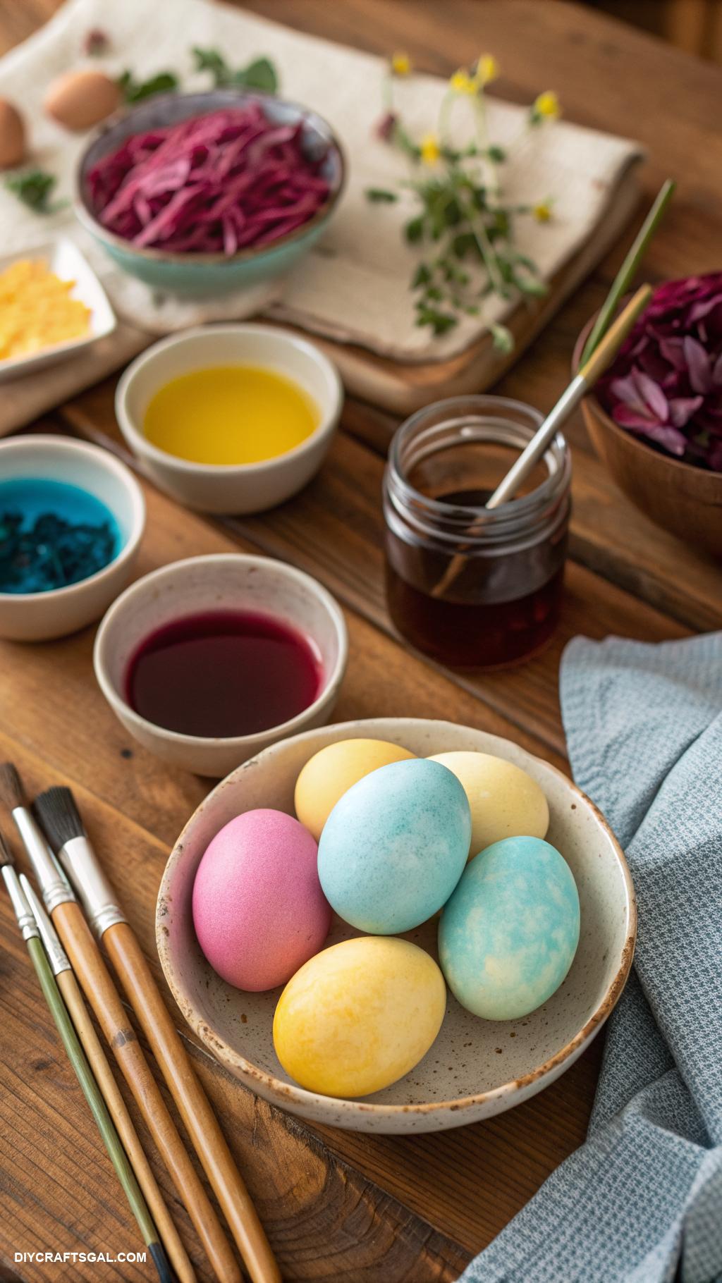 easter crafts for kids Colorful egg dye with natural ingredients